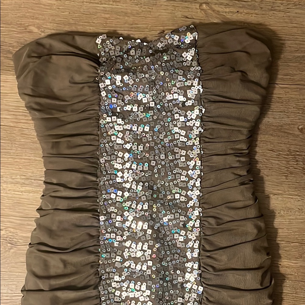 Rebellion Taupe Strapless Dress NWT - Picture 4 of 6